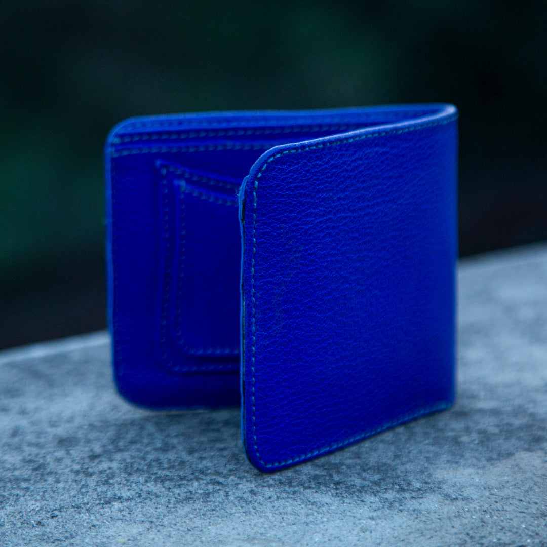 Plain Blue Leather wallet - Leatherist.official
