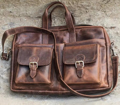 Brown Leather Pocket Bag