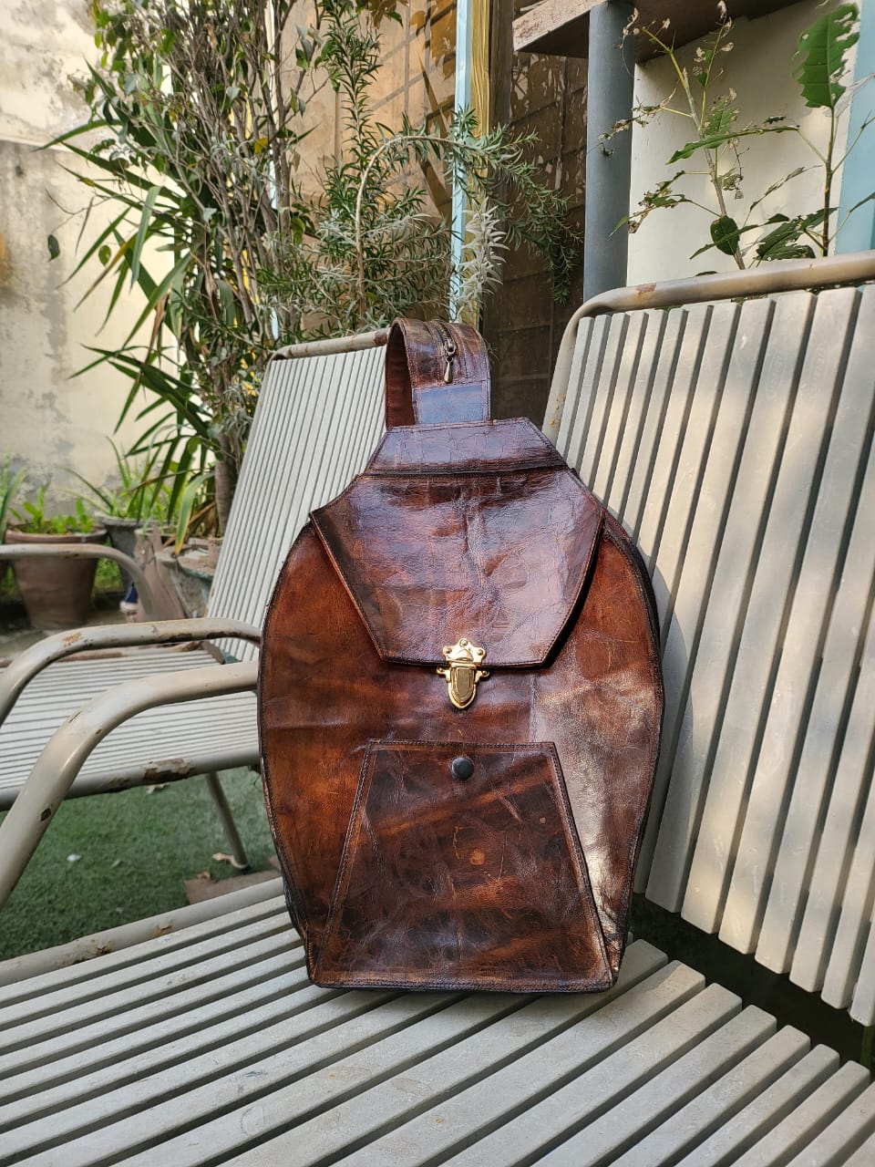 Coffee Brown Leather Travel Vest