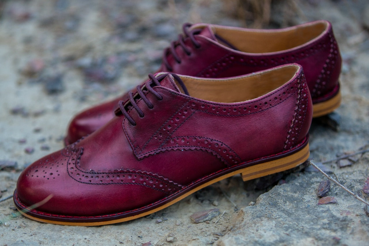 Maroon Leather Shoes