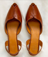 Brown Peep Toes - Hand crafted - Leatherist.official