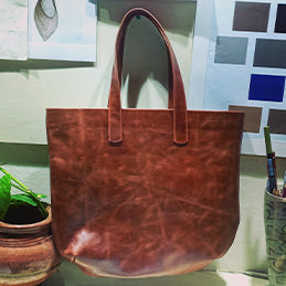 Cocoa Leather Tote Bag - Leatherist.official