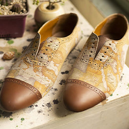 Caramel Leather Oxfords - Leatherist.official