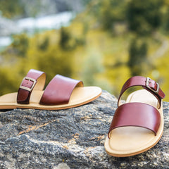 Brown Slide Chappals - Hand Weaved - Leatherist.official