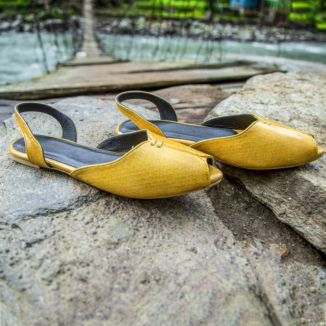 Yellow Peep Toes - Leatherist.official