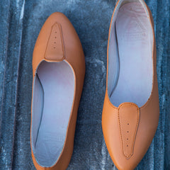 Mustard Orange Pointed Pumps (Pure Leather) - Hand Crafted - Leatherist.official