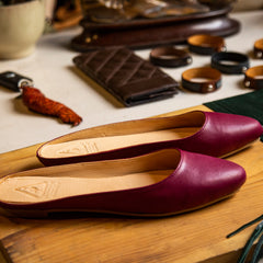 Magenta leather pumps - Leatherist.official