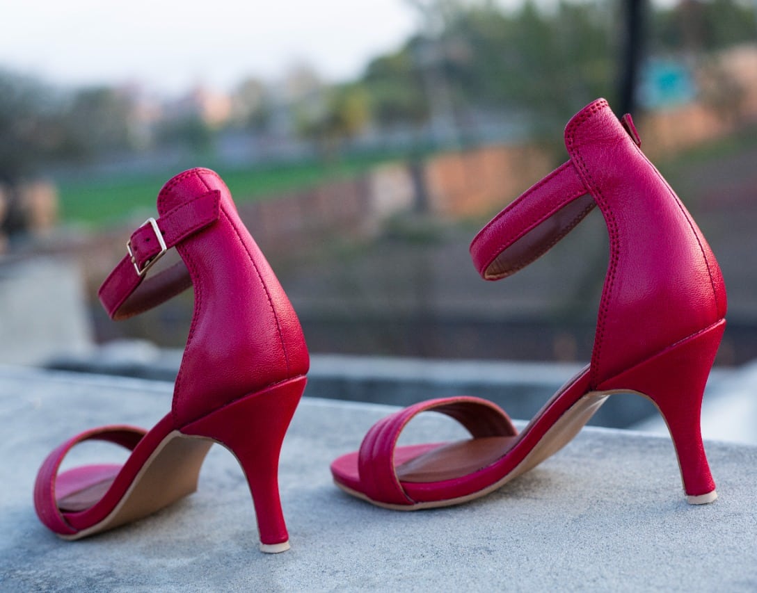 Fuchsia Pink Leather Heels  - Hand Crafted - Leatherist.official