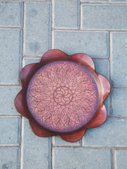 Round Floral Tray - Leatherist.official